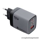 Phone charger Forcell F-Energy GaN III 2 x USB C + USB A QC4.0 3,45A PD 70W SAM SFC2.0 with display LCD VT-37 gray
