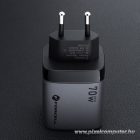 Phone charger Forcell F-Energy GaN III 2 x USB C + USB A QC4.0 3,45A PD 70W SAM SFC2.0 with display LCD VT-37 gray