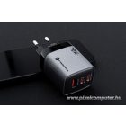 Phone charger Forcell F-Energy GaN III 2 x USB C + USB A QC4.0 3,45A PD 70W SAM SFC2.0 with display LCD VT-37 gray