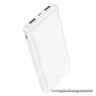 HOCO J100 10000 mAh Powerbank – Kettős USB Kimenet / Kompakt Fehér Külső Akkumulátor