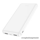 HOCO J100 10000 mAh Powerbank – Kettős USB Kimenet / Kompakt Fehér Külső Akkumulátor