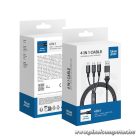 Cable 4in1 USB C / USB A do Micro USB / Lightning / USB C Blue Star 2,4A 12W Cafule 1,2 m C172 black