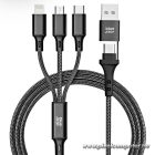 Cable 4in1 USB C / USB A do Micro USB / Lightning / USB C Blue Star 2,4A 12W Cafule 1,2 m C172 black