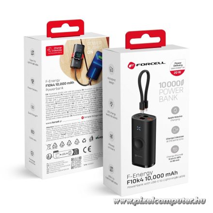 Powerbank Forcell F-Energy F10K4 PD QC3.0 3A 22,5W 10000 mAh compatible with Apple Watch black