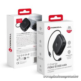   Powerbank compatible with MagSafe Forcell F-Energy F10K5 PD3.1 QC3.0 3A 22,5W 10000 mAh compatible with Apple Watch black