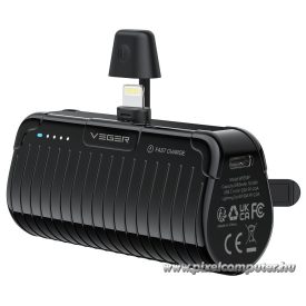   Powerbank Veger PlugOn (W0558P) PD QC3.0 2,4A 20W 5000 mAh with a built-in connector Lightning black