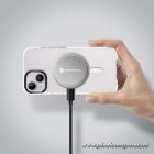 Wireless charger Forcell F-Energy Smart Charge USB C Qi2 15W compatible with MagSafe, with detachable cable 1,5 m silver