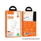 Phone charger Hoco USB C QC PD 20W + cable USB C to USB C N60 white