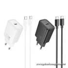 HOCO N60 hálózati töltő – 20W PD, USB-C, Lightning kábel (1 m)