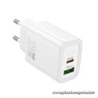 Phone charger Hoco USB A + USB C QC3.0 PD 3A 20W N61 white