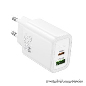 Phone charger Hoco USB A + USB C QC3.0 PD 3A 20W N61 white