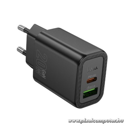 HOCO N61 Hálózati Töltő – 20W + 18W Dual Port, PD & QC 3.0, EU Csatlakozó