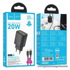 HOCO N61 hálózati töltő – 20W + 18W, dupla kimenet, Lightning kábel (1 m)