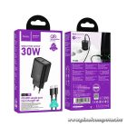 Phone charger Hoco USB C QC PD 30W + cable USB C to USB C N62 black
