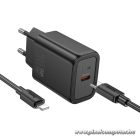 HOCO N62 hálózati töltő – 30W PD, USB-C, Lightning kábel (1 m)