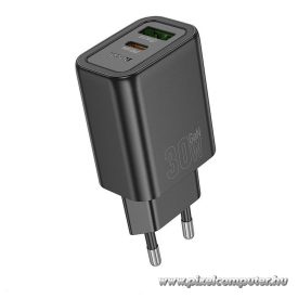 Phone charger Hoco USB A + USB C QC3.0 PD 3A 30W N63 black