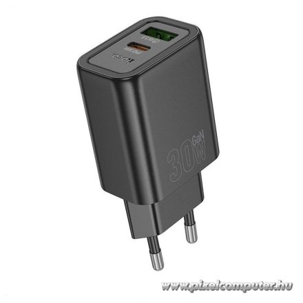 Phone charger Hoco USB A + USB C QC3.0 PD 3A 30W N63 black