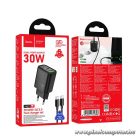Phone charger Hoco USB A + USB C QC3.0 PD 3A 30W + cable USB C to USB C N63 black