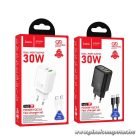 Phone charger Hoco USB A + USB C QC3.0 PD 3A 30W + cable USB C to USB C N63 black