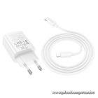 Phone charger Hoco USB A + USB C QC3.0 PD 3A 30W + cable USB C to Lightning N63 white