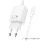 Phone charger Hoco USB A + USB C QC3.0 PD 3A 30W + cable USB C to Lightning N63 white