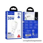 Phone charger Hoco USB A + USB C QC3.0 PD 3A 30W + cable USB C to Lightning N63 white