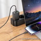 HOCO N63 Hálózati Töltő – 30W + 18W Dual Port, PD & QC 3.0, USB-C – Lightning Kábellel