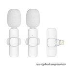 K1 vezeték nélküli dupla mikrofon Lightning csatlakozóval – 50 m hatótáv, 6 óra üzemidő