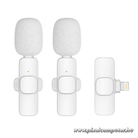 K1 vezeték nélküli dupla mikrofon Lightning csatlakozóval – 50 m hatótáv, 6 óra üzemidő