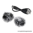 Wireless lavalier microphone Lightning double with long hair (2 in set) K1 black