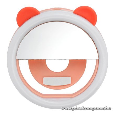 RK12 LED Ring Selfie lámpa – Narancssárga macis design, USB-C, beépített akkumulátor