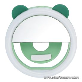   RK12 LED Ring Selfie lámpa – Zöld macis design, USB-C, beépített akkumulátor