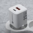 Phone charger Forcell F-Energy Mini GaN III USB C + USB A QC4.0 PD 25W VT-25B white 0INT