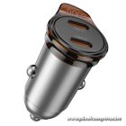 Car charger Hoco 2 x USB C PD QC3.0 45W NZ16B metal gray
