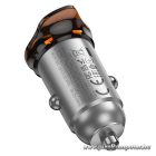 Car charger Hoco 2 x USB C PD QC3.0 45W NZ16B metal gray