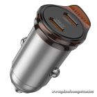 Car charger Hoco 2 x USB C PD QC3.0 45W NZ16B metal gray