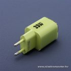 Phone charger Forcell F-Energy GaN III Crystal Color USB C + USB A QC4.0 PD 33W + silicone cable USB C to USB C VT-41 green