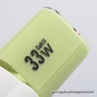 Phone charger Forcell F-Energy GaN III Crystal Color USB C + USB A QC4.0 PD 33W + silicone cable USB C to USB C VT-41 green