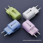 Phone charger Forcell F-Energy GaN III Crystal Color USB C + USB A QC4.0 PD 33W + silicone cable USB C to USB C VT-41 green