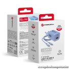 Phone charger Forcell F-Energy GaN III Crystal Color USB C + USB A QC4.0 PD 33W + silicone cable USB C to USB C VT-41 blue