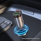 Car charger Hoco USB A + USB C QC3.0 PD 3A 43W + cable USB C to Lightning NZ16A metal gray