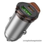 Car charger Hoco USB A + USB C QC3.0 PD 43W + cable USB C to USB C NZ16A metal gray