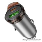 Car charger Hoco USB A + USB C QC3.0 PD 43W + cable USB C to USB C NZ16A metal gray