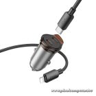 Car charger Hoco 2 x USB C QC PD 45W + cable USB C to Lightning NZ16B metal gray