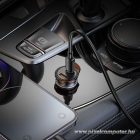 Car charger Hoco 2 x USB C QC PD 45W + cable USB C to Lightning NZ16B metal gray