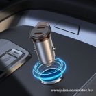 Car charger Hoco 2 x USB C QC PD 45W + cable USB C to Lightning NZ16B metal gray