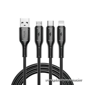   WiWU - Starlink Series Data Cable Wi-045E 3w1 USB A to USB C, Micro USB, Lightning 3,1A 1m - black