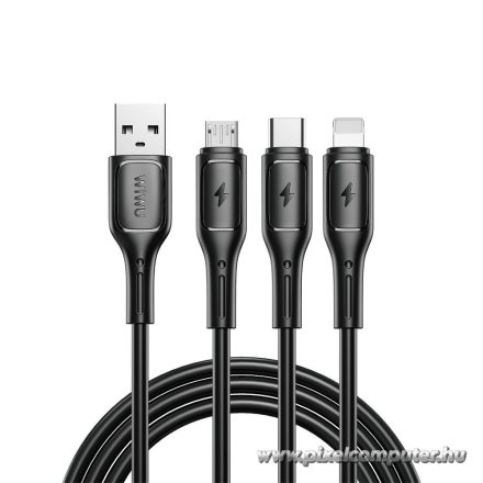 WiWU - Starlink Series Data Cable Wi-045E 3w1 USB A to USB C, Micro USB, Lightning 3,1A 1m - black