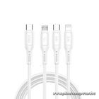 WiWU - Starlink Series Data Cable Wi-046E 3w1 USB C to USB C, Micro USB, Lightning 60W 1m - white