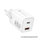 Phone charger Forcell F-Energy Mini GaN III USB C + USB A PD QC4.0 45W VT-36 white